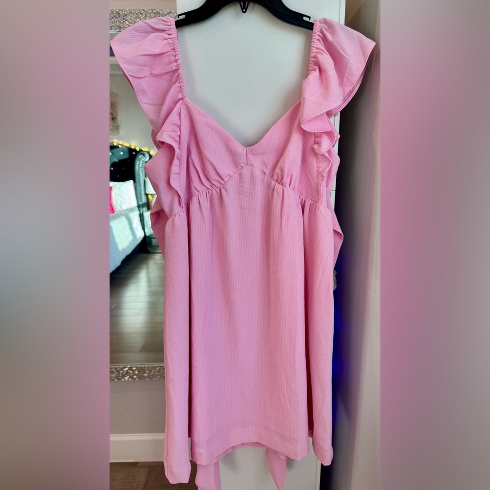 Blu Pepper Pink Ruffled Mini Dress
